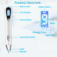 1Pc Skin Tag Remover Skin Tag Repair Kit Tattoo Freckle Wart Mole Remover Pen With 9 Intensity Levels 10 Fine Needles 3 Coarse Needles